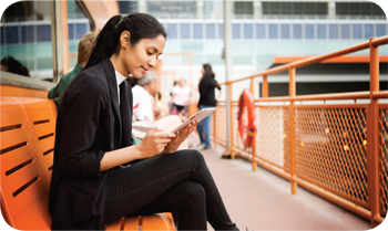 reading on a bench