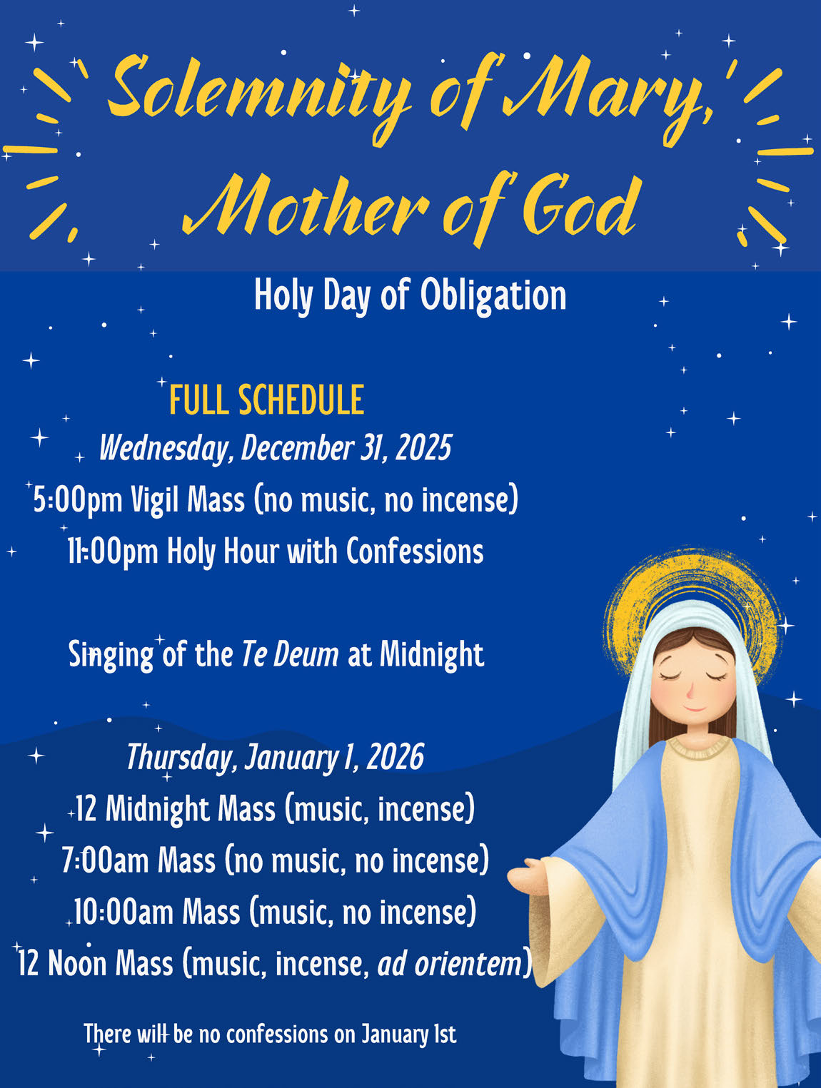 Solemnity, Mary Mother of God